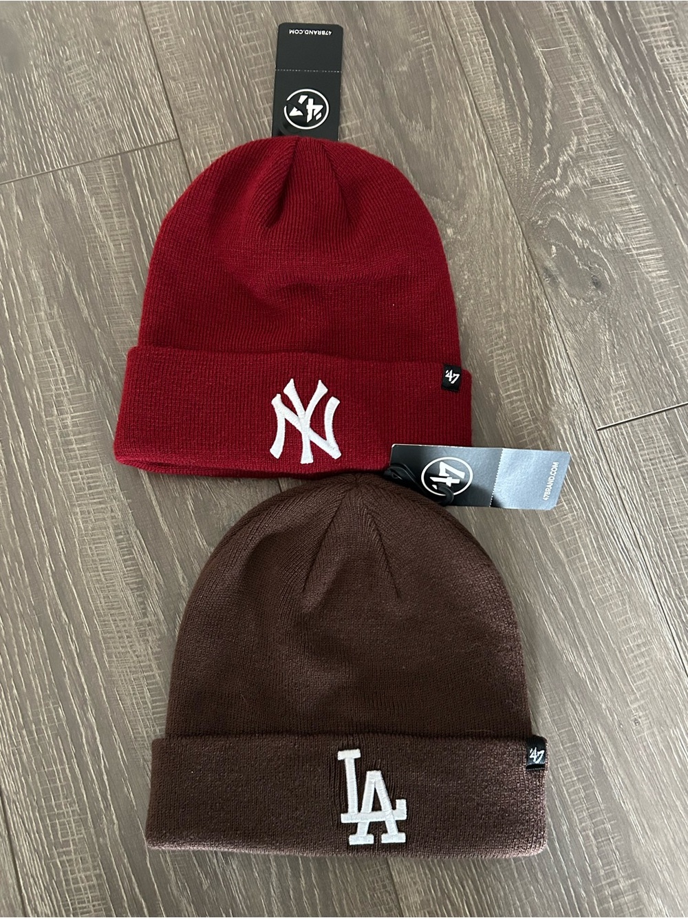 2/$40 47 Brand MLB Cuff Knit Beanie Red & Brown set